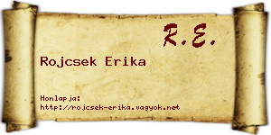 Rojcsek Erika névjegykártya